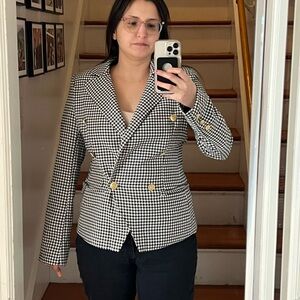 NWT Women's Black and White Houndstooth Blazer